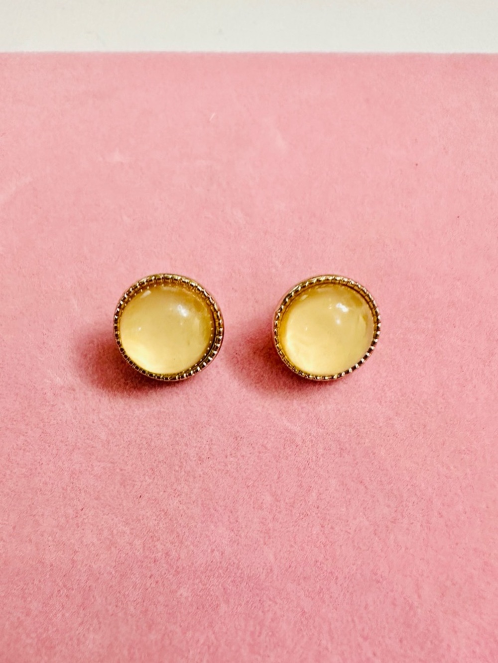 Cream Cabochon Stud Earrings